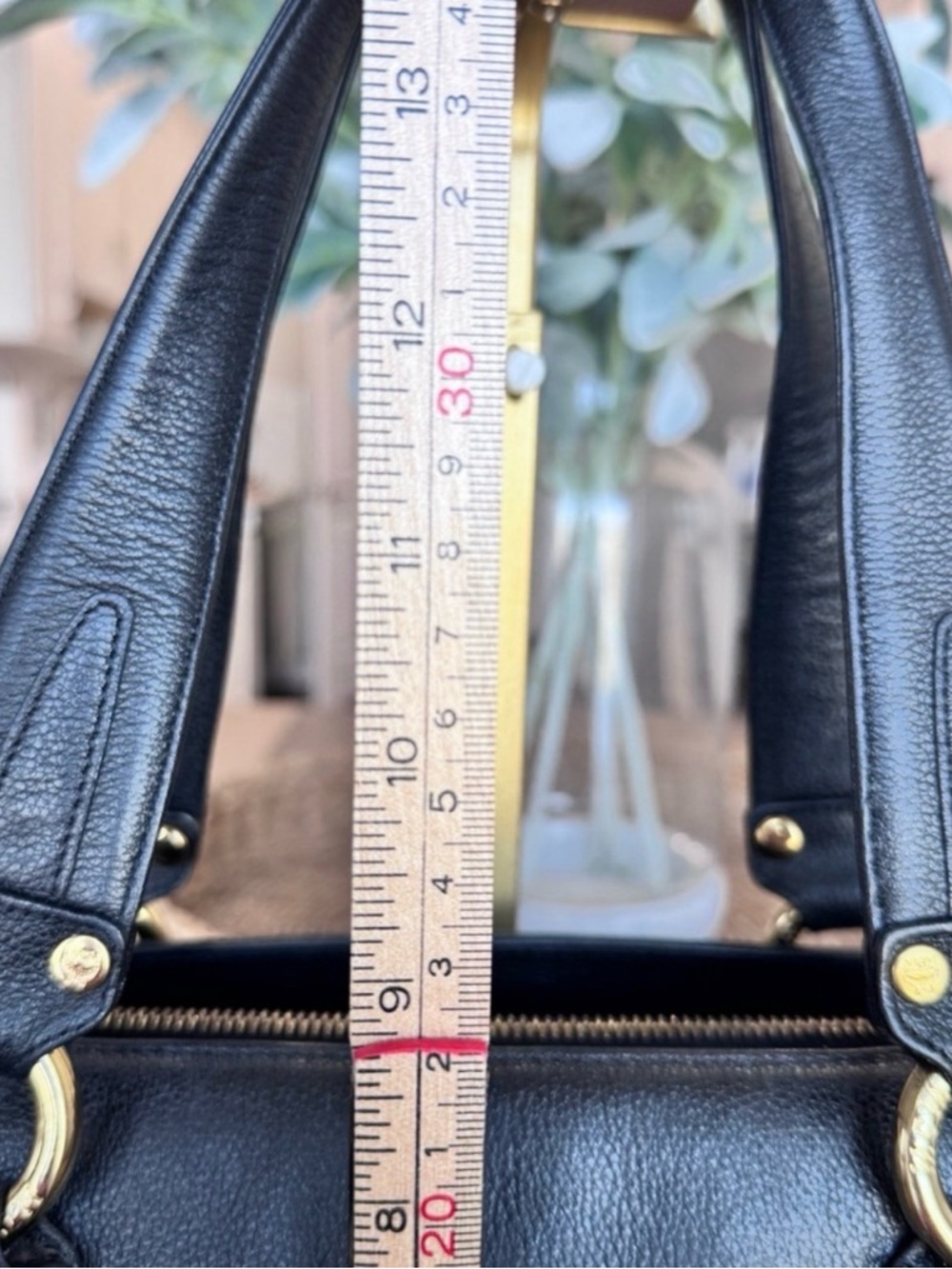 MCM Black Leather Munchen studded satchel - Picture 14 of 15